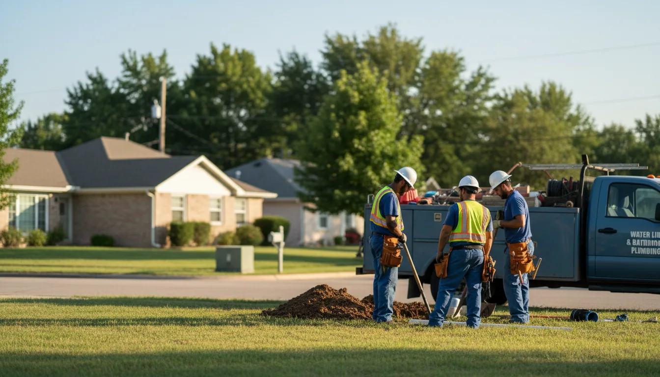 Residential water line and bathroom plumbing service in Redig, SD